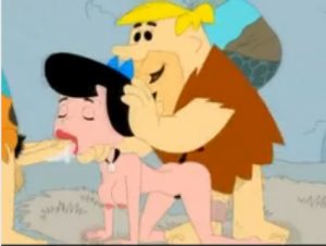 Fred a Barney jebú Betty Flinstonovú v kreslenom porne porno video